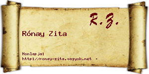 Rónay Zita névjegykártya